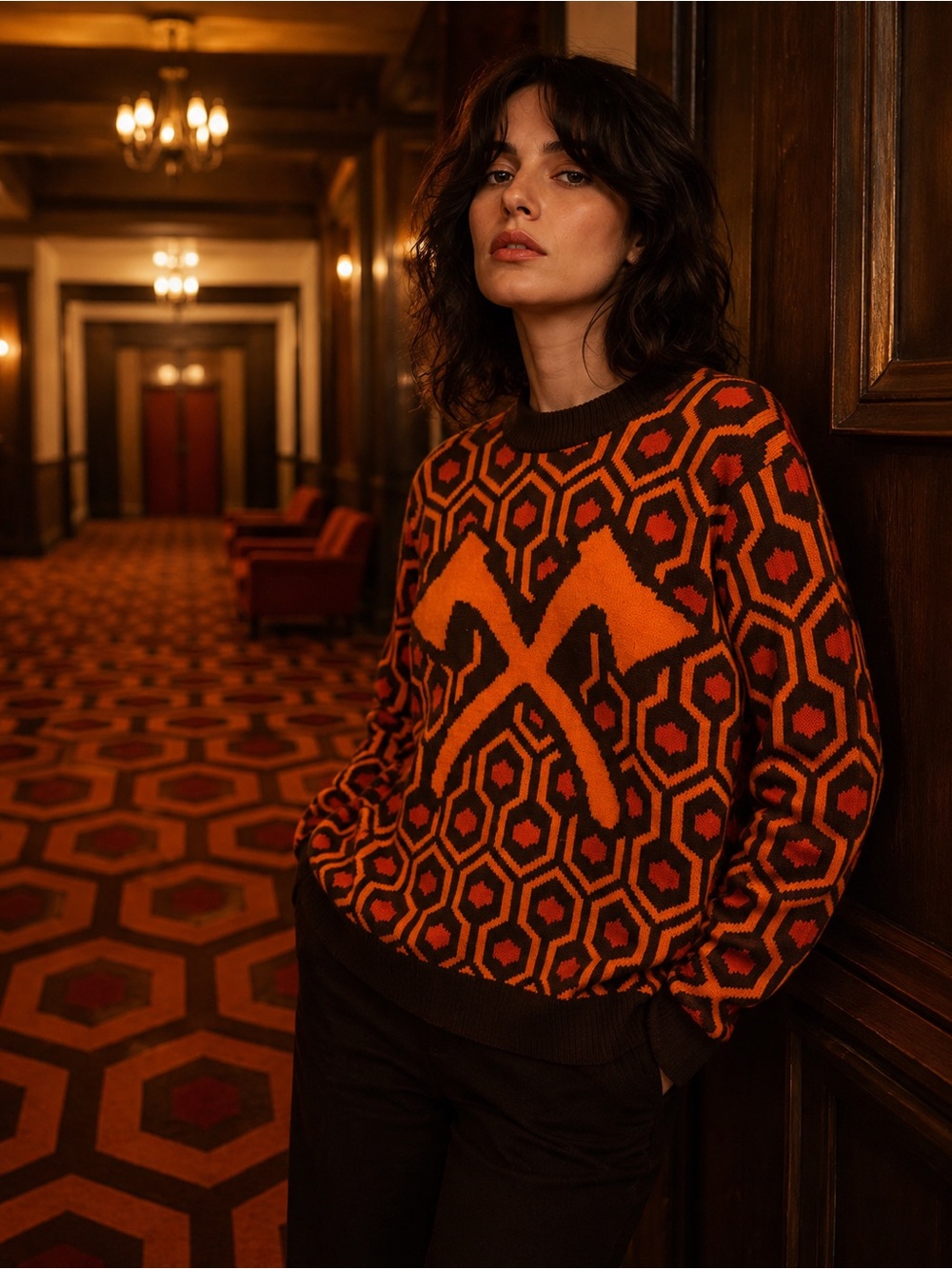 Shredders The Shining Overlook Hotel Axes Vintage Horror Sweater Halloween King